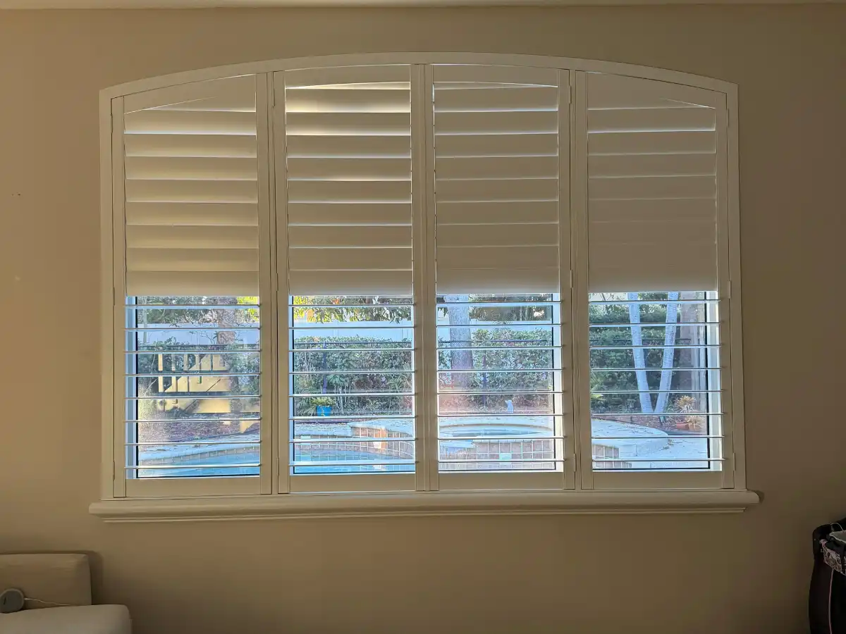Real hardwood blinds in a Boca Raton dining room