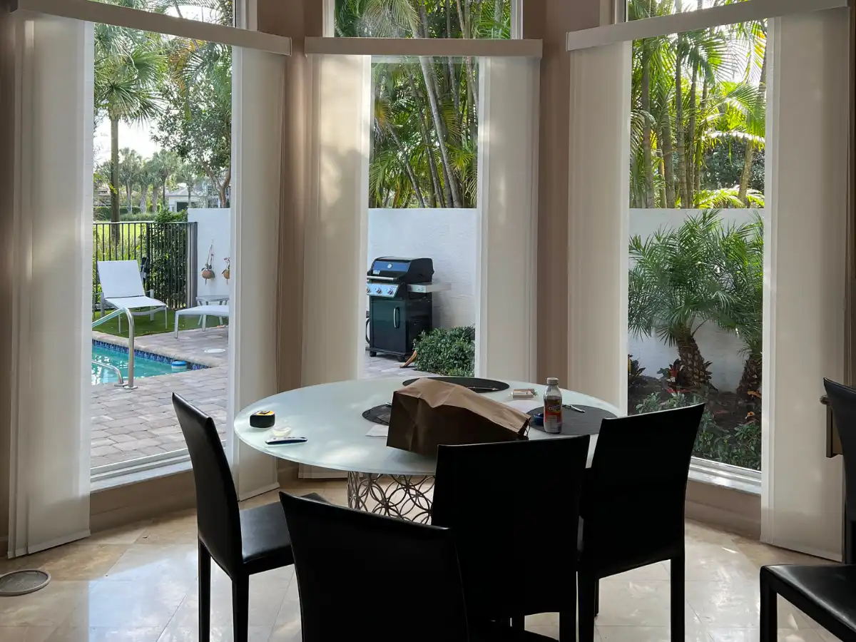 Panel track shades for large windows in Broward County