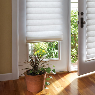 Motorized roller shades in a Boca Raton home office