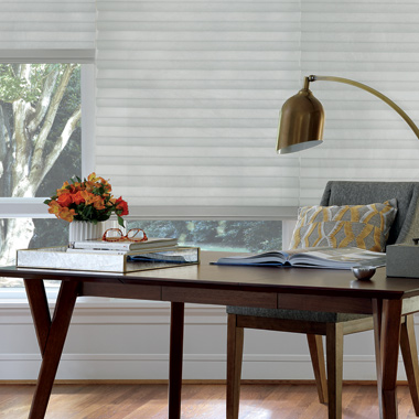 White roller shades in a Coral Springs kitchen
