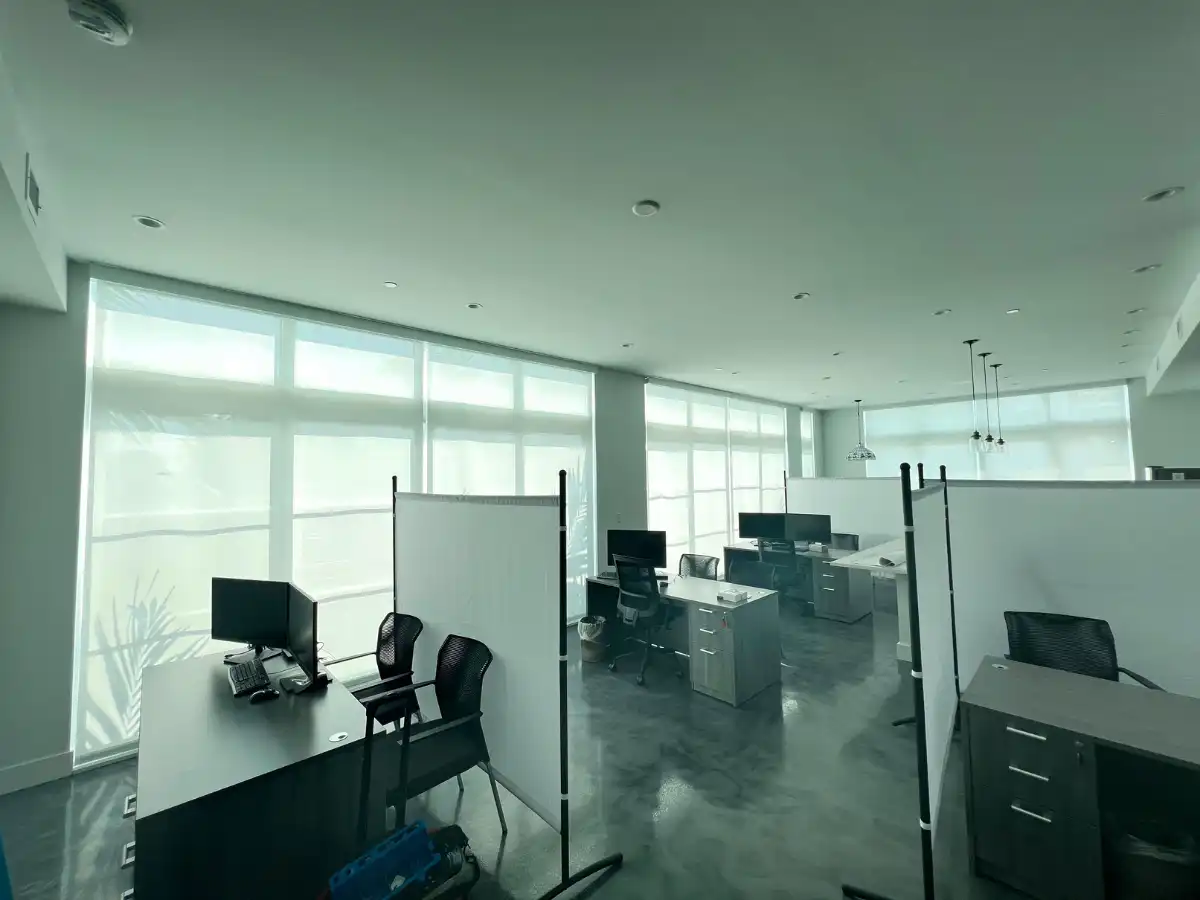 Solar screen roller shades reducing Florida heat gain