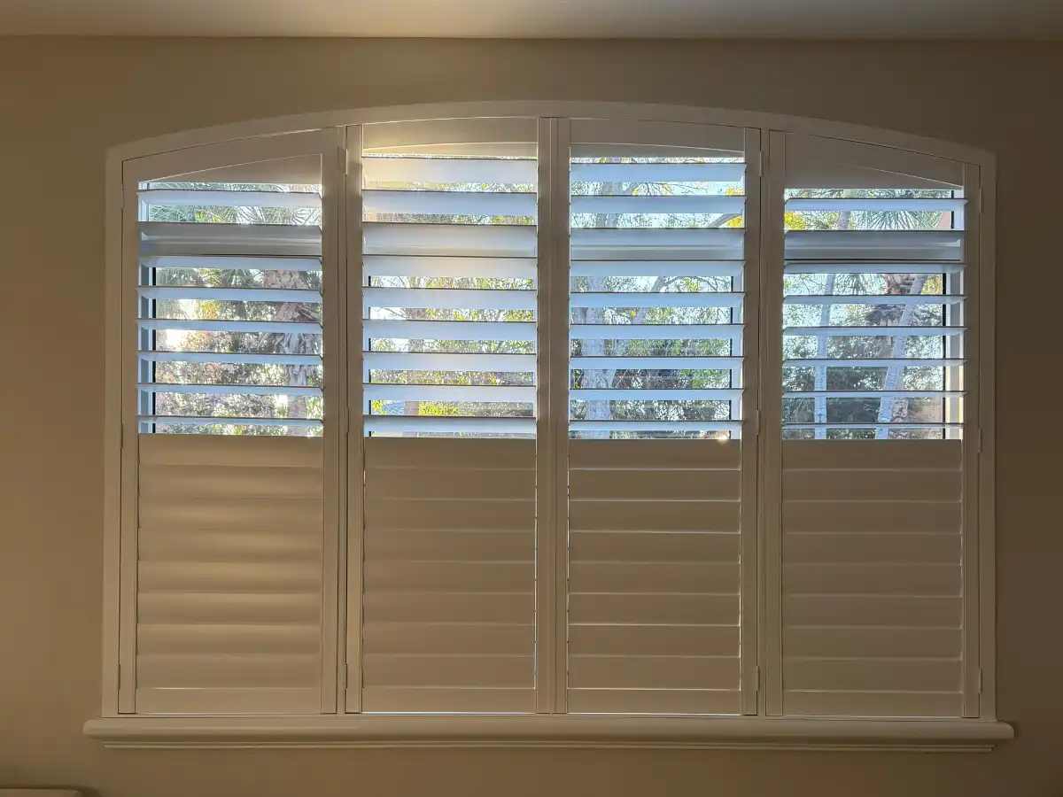 Composite plantation shutters in a Pompano Beach master bedroom