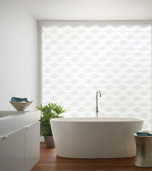 Motorized zebra shades in a Pompano Beach living room